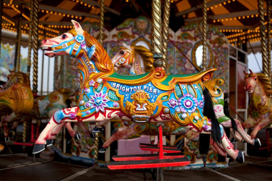 Mechanical horse Merry-go-round ride brighton,united kingdom,carnival