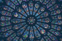 stained glass Colorful church vitrals 