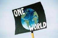 Climate protest ONE WORLD. Global climate change protest demonstration strike - No Planet B - 09-20-2019 