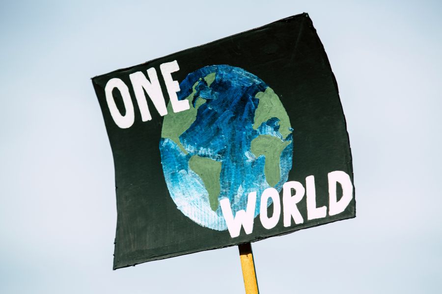 Climate protest ONE WORLD. Global climate change protest demonstration strike - No Planet B - 09-20-2019 