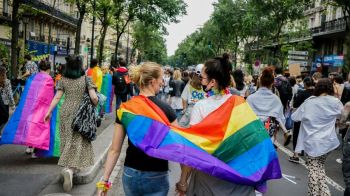 Pride parade Around 30,000 people participated for the Gay Pride march organized by the Inter-LGBT on 26 June 2021. The gay pride march started in the suburbs, in Pantin (Seine-Saint-Denis) for the first time since 1977. In a festive atmosphere, without mask or social distancing, thousands of young people have tasted a semblance of life before, despite a gloomy weather, Paris, France. 