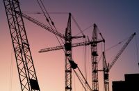 Crane  construction,grey,dawn