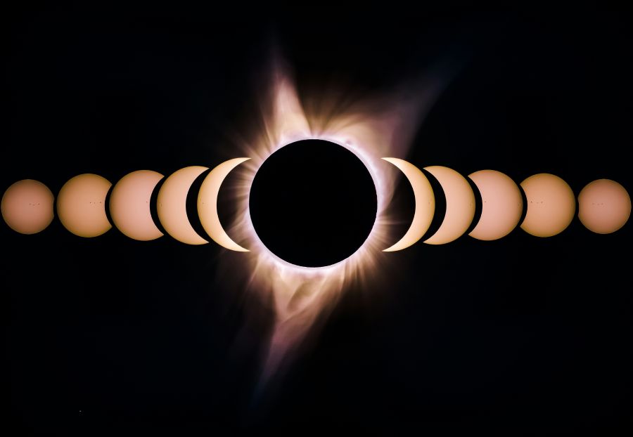 Solar Eclipse This is a composition I made during the eclipse. It shows the beginning of the eclipse all the way to totality in the center. Each photo was taken about 10 minutes apart. I took these photos at Crooked River Ranch in Oregon. I just happened to find this spot on Google maps. I am very pleased with the outcome. I’m on IG @bryangoffphoto Stop by and say hi! 