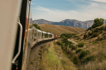 Train Train cars in the mountains 