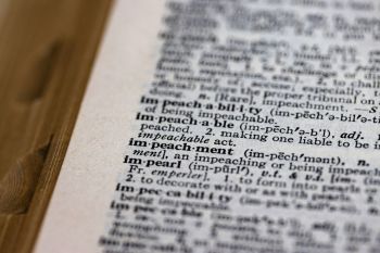 Impeachment destitution hot topic words in a 1958 dictionary. words,words background,impeachment