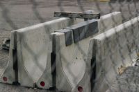 Concrete barrier  concrete,chainlink fence,concrete barrier