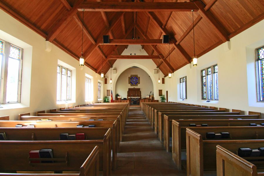 Church We meet in this stone chapel every year at a conference. The windows stand open allowing the cool morning breeze in. There’s a special feeling being in an old building like this.