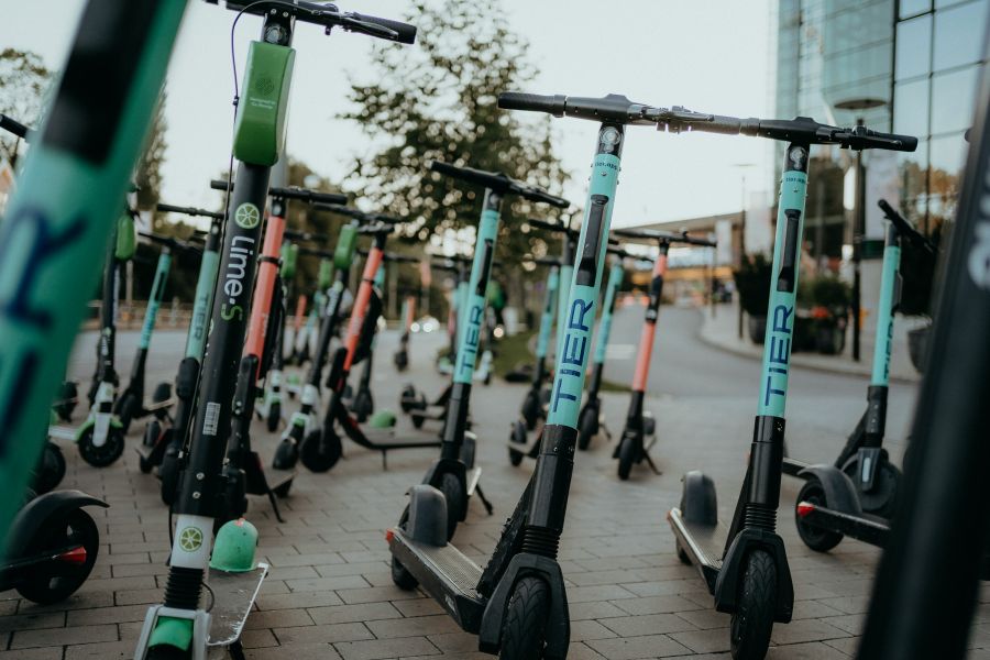 electric scooter Urban mobility, electric scooter brands. Gothenburg, Sweden. 