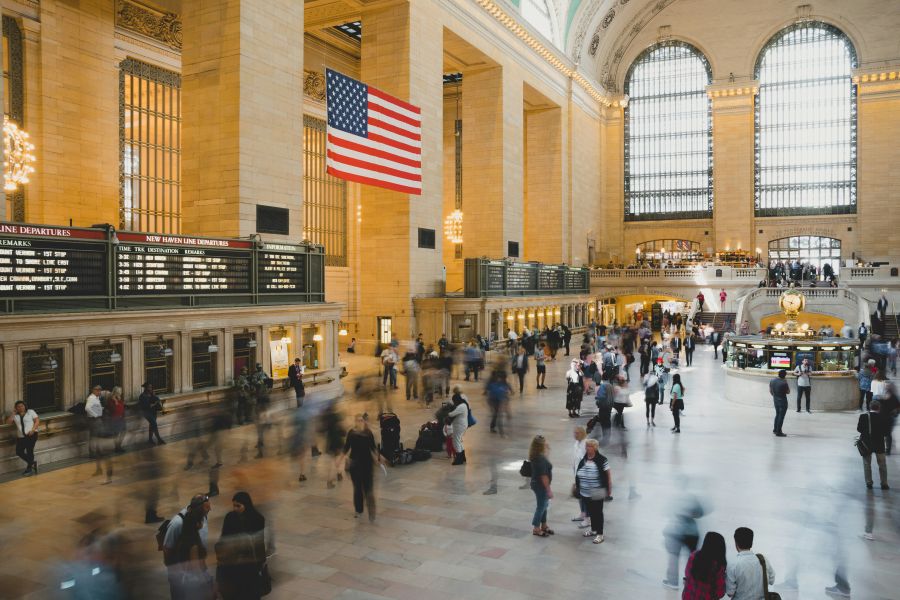 Train travelers Foot traffic at Grand Central Terminal new york,grand central terminal,long exposure