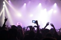 Festival Camera Crowd filming concert with smartphone 