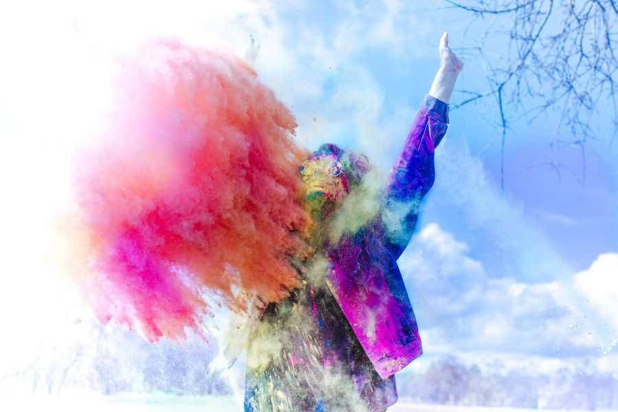 Powder Production Was trying to get out of my box, so I grabbed a friend and she let me throw all these powdered colors at her. powder,united states,redding