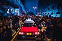 Taxi protest NY 2020 with protests in Hong Kong hong kong,street photography,current events