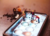 workers Playing with miniature people photography  
