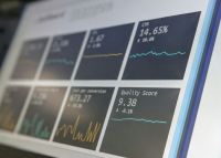 investigation Data reporting dashboard on a laptop screen.  