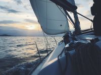 Sailing On a yacht at sunset sailing,sea,new zealand