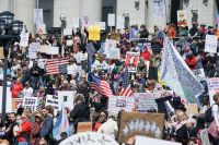 Concert Protest Utahns protest the actions of Donald Trump and Elon Musk outside the Utah State Capitol. 