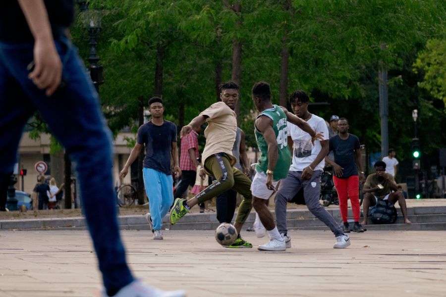 Football Paris  paris,france,place de la république