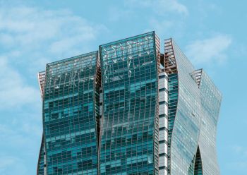 glass curtain Curved glass curtain wall building