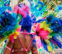 Carnival Parade Sexy girl during a colorful carnival in Paris  