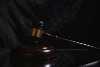 crime court gavel in the dark background. law concept 