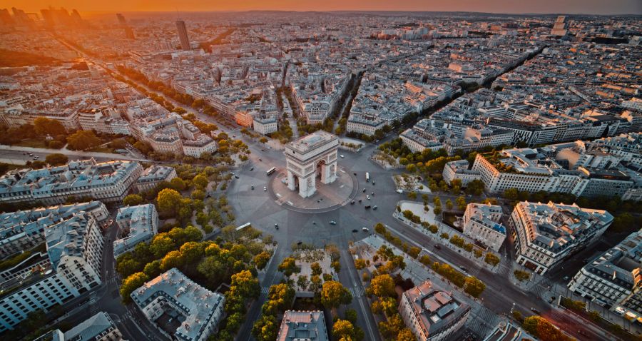 drones Paris Drone aerial shot of Triumphal Arch, Paris, France. Filmed in 6K DNG RAW on DJI Inspire 2. Make the same color on your photo: https://luts.timelab.pro/catalog 