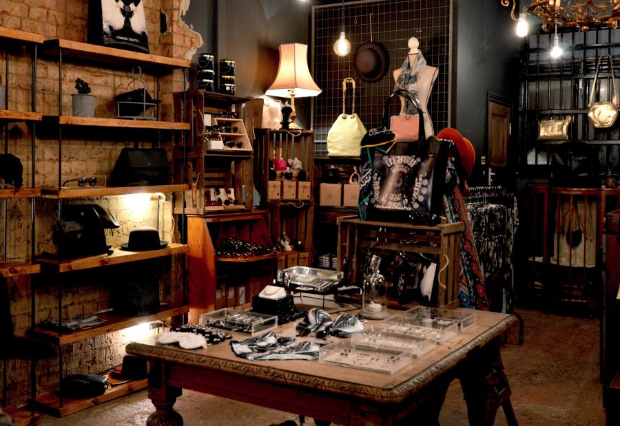 Retail Department Vintage accessory store interior,shoreditch,londres