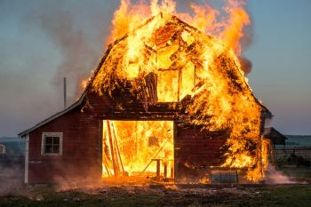 fire incident Burning barn