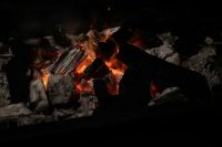 market fire Charcoal fire 