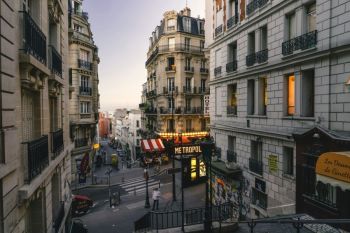 Curfew Paris Montmartre streets at dusk