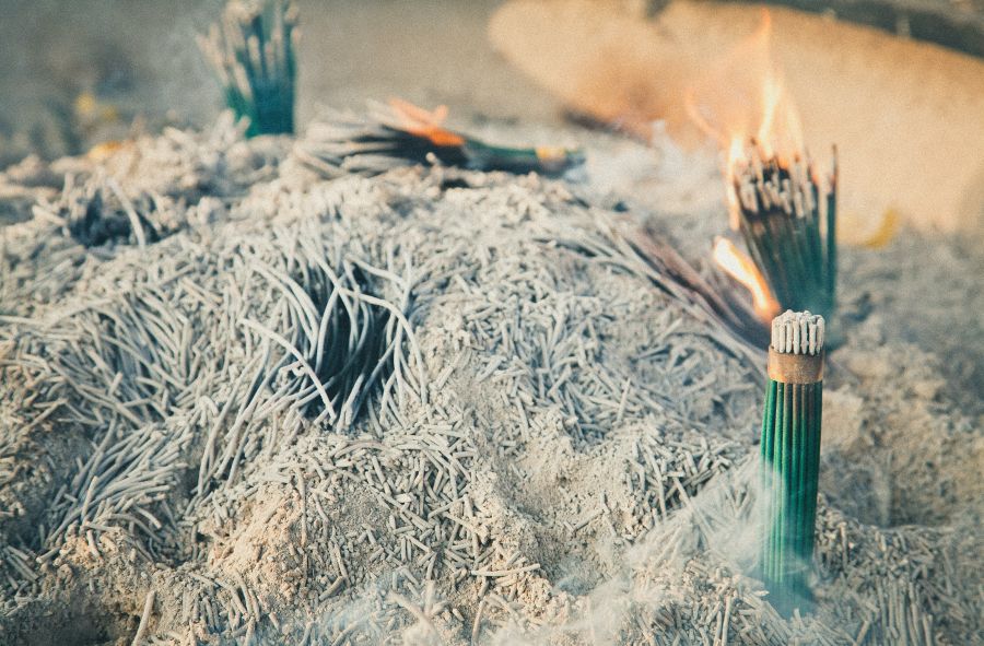 Burning protest Burning incense pit burning,ash,grey