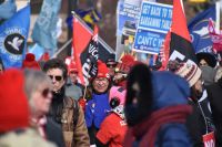 Protest Education This protest in Niagara Falls, Canada was organized to protest cuts to education being proposed by the government of the province. on,canada,niagara falls