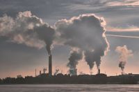 Air pollution Industrial winter landscape pollution,grey,building