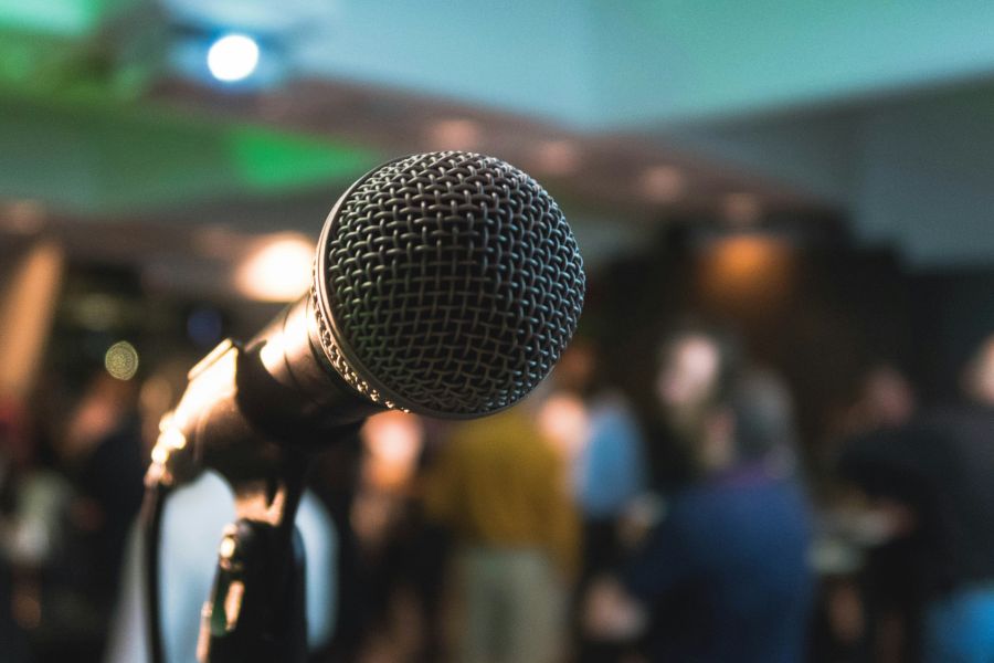 Press Conference Microphone on a karaoke night 