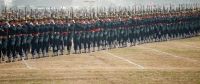 Military parade Nepali Army Marching with Rifles at Kathmandu , Tudikhel in Nepali Army Day 