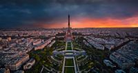 Eiffel Tower Drone aerial shot of Eiffel Tower garden, Champ de Mars, Paris, France. Filmed in 6K DNG RAW on DJI Inspire 2. Make the same color on your photo: https://luts.timelab.pro/catalog 