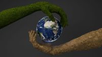 Sustainable development Arm and earth 