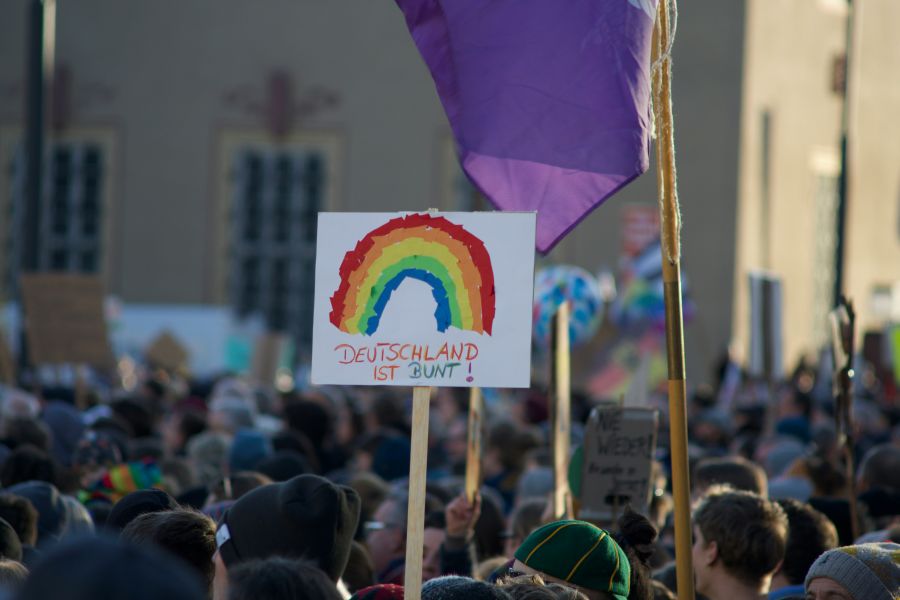 Nazi Demonstration gegen die AfD (Alternative für Deutschland) und gegen Rechts in Marburg, Deutschland germany,marburg,remigration