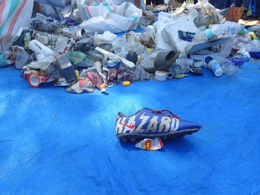 waste pollution indonesia,football shoe,shoes