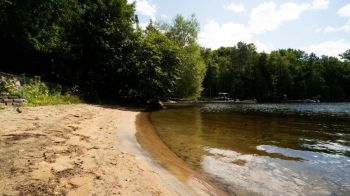 Lake beach A small lakeside beach.