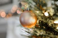 Christmas ball  woman,ribbon,christmas background