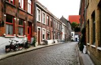 Cobbled street Corners of Brugge belgium,bruges,bike