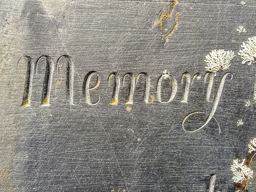 memory trial Memory etching in gravestone 