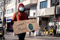 Eco friendly Support your local Planet! 
- Fridays for Future Bonn, 2021-03-19 eco,climate change,crowd