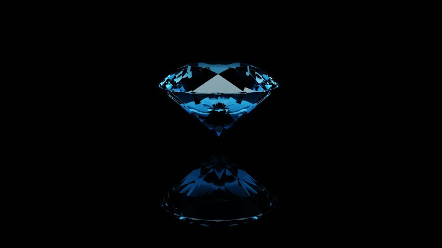 diamond A blue diamond with a black reflective background. 