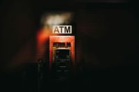 ATM explosion Shot of an ATM machine at night.  night,outdoors,tx