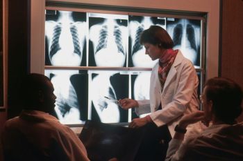 Radiology Healthcare Radiologist Discusses Chest X-rays
 