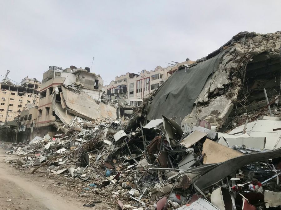 Gaza conflict Scenes of the devastation suffered by the besieged city of Gaza after it was bombed by the State of Israel in its war since October 7, 2023, which lasted for more than 63 days of genocide and continues until now. 