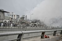 Earthquake Disaster İskenderun, Hatay Turkey - February.06,2023: In Iskenderun, one of the places most affected by the 7.7 magnitude earthquake centered in Kahramanmaraş, many buildings were destroyed and people died. 