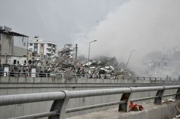 Earthquake Disaster İskenderun, Hatay Turkey - February.06,2023: In Iskenderun, one of the places most affected by the 7.7 magnitude earthquake centered in Kahramanmaraş, many buildings were destroyed and people died. 