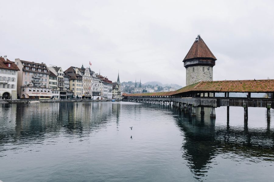 Switzerland Buildings on a lakeside in Lucerne switzerland,lucerne,waterfront